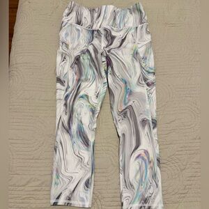 Athleta Marble Glitch Swirl Cropped Leggings Size XS